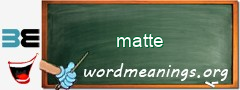 WordMeaning blackboard for matte